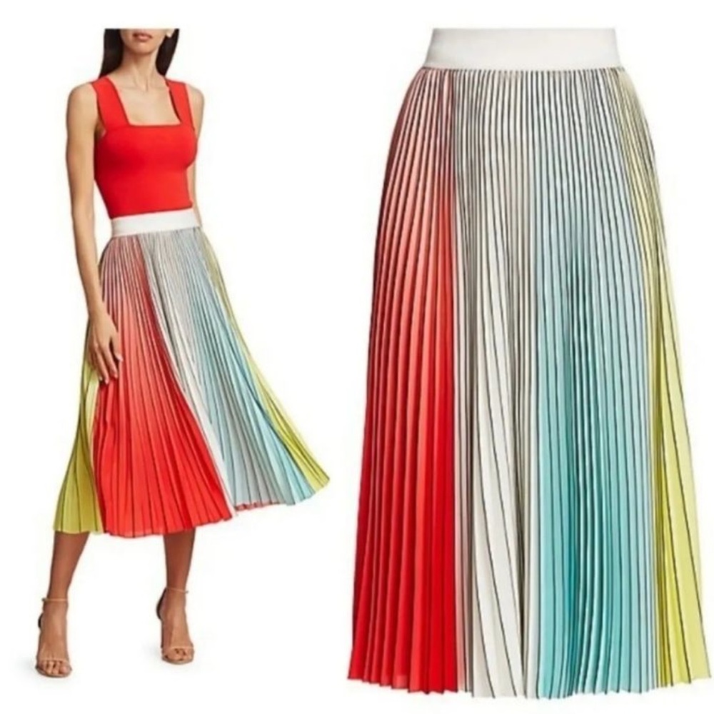 Alice + Olivia Arden Pleated Midi Skirt - Picture 3 of 9